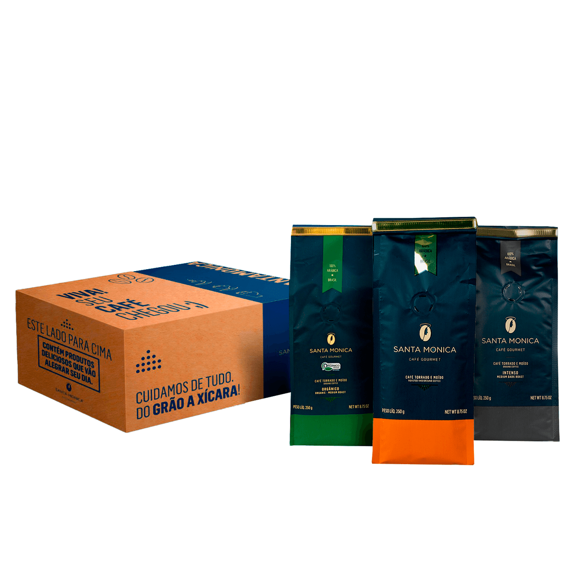 Kit Café Moído 03 Und - Especial 250g / Orgânico 250g / Intenso 250g