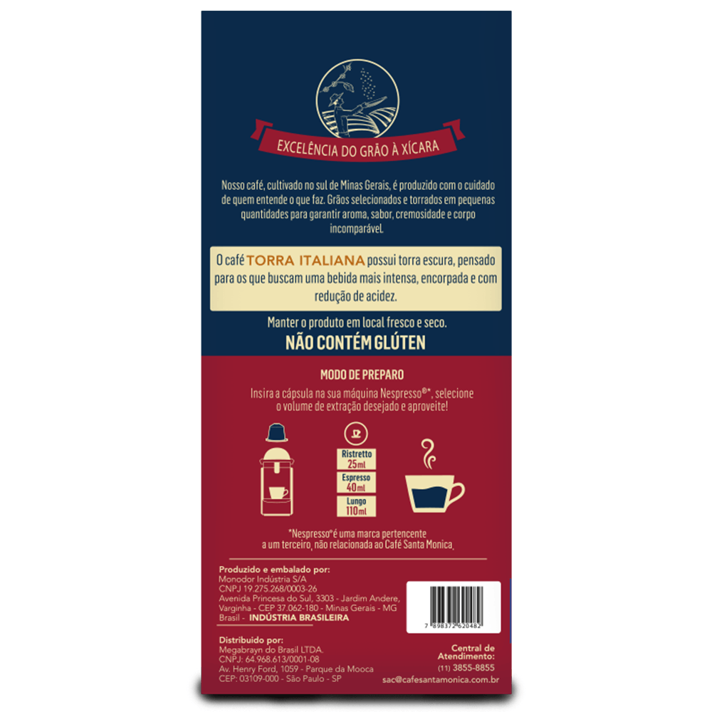 Café Cápsulas Torra Italiana c/ 10 Und Nespresso