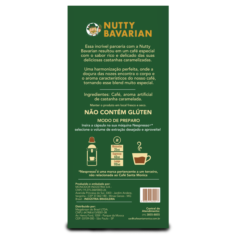 Café Cápsulas Nutty Bavarian c/ 10 Und Nespresso
