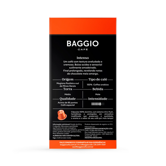 Baggio Intenso - 10 Cápsulas p/ Nespresso*
